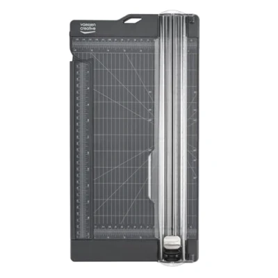 Image of Vaessen Creative Cutter and Scoring Board 15 x 30,5 cm / 6 12 inches with Extendable Ruler Paper Trimmer Scoreboard for Card Making, Envelopes, Crafting Scrapbooking Anthracite,