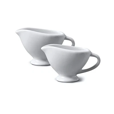 Image of WM Bartleet &amp; Sons 1750 TSET30 Set of 2 Porcelain Traditional Mini Sauce Boat ,White(45mlx2)