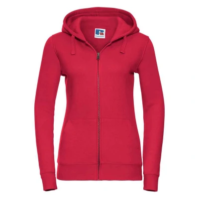 Image of Russell Athletic Womens/Ladies Authentic Full Zip Hoodie (Classic Red) Size X Small