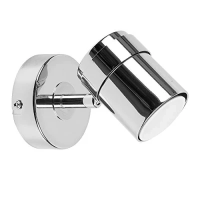 Image of MiniSun Modern Polished Chrome Single Wall Spotlight Fitting Complete with a 5w LED GU10 Light Bulb [3000K Warm White]