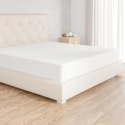 Image of Amazon Basics Soft Microfibre Super King Fitted Sheet, Deep Pocket 12 inch (30 cm), White