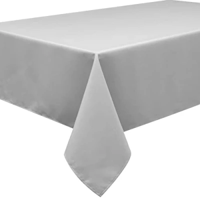 Image of Home Direct Quality Square Fabric Tablecloth 180x180cm 70&quot;x70&quot; Grey Light