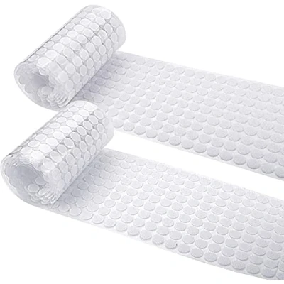 Image of 1008pcs 2/5&quot; 10mm Diameter Sticky Back Dots Hook and Loop Self Adhesive Tapes White