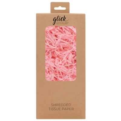 Image of Glick 30g Shredded Light Pink Tissue Paper, Perfect for use in Gift Wrapping, Art &amp; Crafts,30 GMS,Shredded Paper