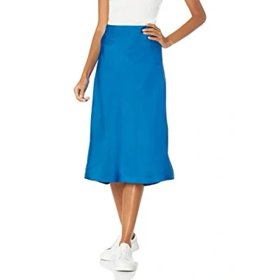 Image of The Drop Women&#039;s Maya Silky Slip Skirt, Classic Blue, 4X, Plus Size