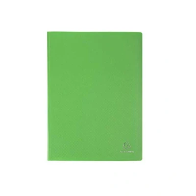 Image of Exacompta Ref 8843E Semi Rigid PP Display Book Suitable for A4 Documents, Wipeable Cover, 500 Micron Polypropylene, 40 Pockets, 80 Viewing Pages Light Green Cover