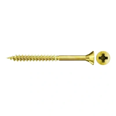 Image of fischer Chipboard Screw 5.0 x 70 Countersunk Head Yellow Galvanised Partial Thread Phillips PZ