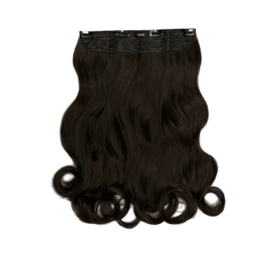 Image of Lullabellz Thick Curly Clip In Hair Extensions, 20 Inch Length, Dark Brown