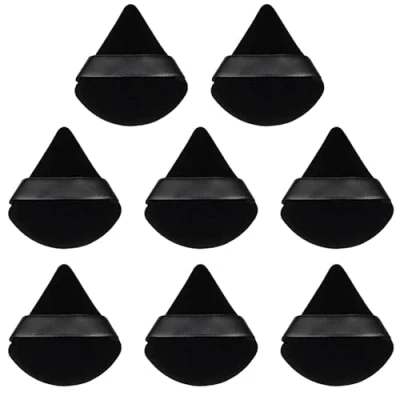 Image of 8 Pcs Powder Puff Face Triangle,2 Colors Makeup Wet Dry Dual Use,Face for Under Eye Applicator(Black)