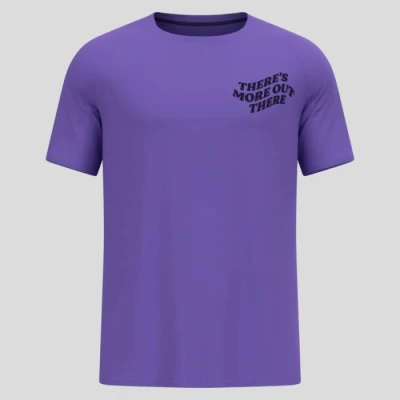 Image of Odlo Essential Short Sleeve Crew Neck T Shirt Size L, Lilac Lightweight Running Top for Comfort and Performance