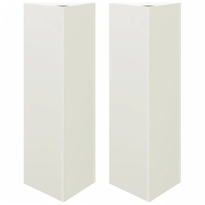 Image of vidaXL Garden Planters 2 pcs White Triangular 30x26x75 cm Steel