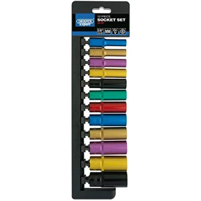 Image of Draper Metric Coloured Deep Socket Set, 3/8&quot; Sq. Dr. (12 Piece)