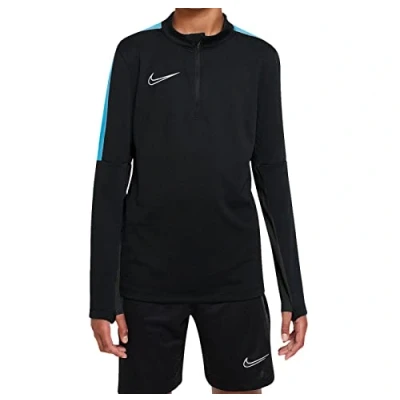 Image of NIKE Unisex Kid&#039;s K Df Acd23 Drill Top Br T Shirt, Black/Indigo Haze/Baltic Blue, 60