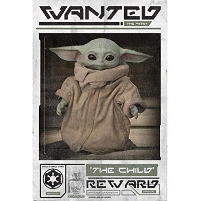 Image of x Rocker Lobcede.be Star Wars The Mandalorian Poster 61 91 Wanted Child, Colourful, 865673