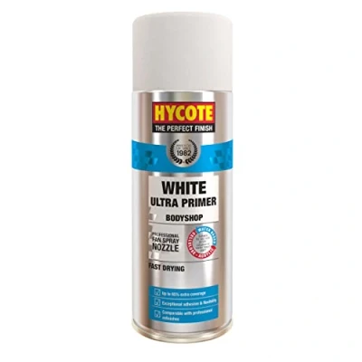 Image of Hycote Bodyshop Fast Drying Aerosol Car Spray Paint, Ultra Primer, White, 400 ml