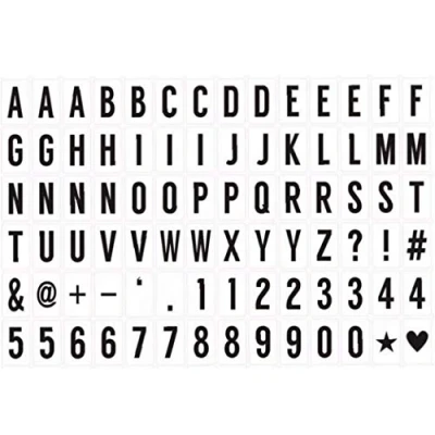 Image of Letters for Light Up Box Sign Black Color Letters, Numbers, Symbols Use with A4 A5 Cinematic Boxes