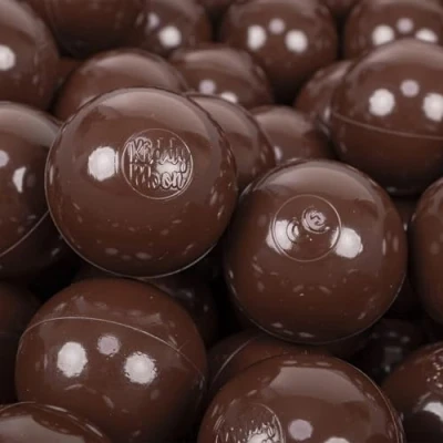 Image of KiddyMoon 50 Balls/7Cm 2.75In Soft Plastic Play Balls For Children Colourful Certified Made In EU, Brown