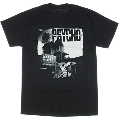 Image of Hitchcock&#039;S Psycho Movie Bates Motel Mens T Shirt Black L