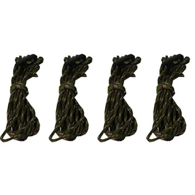 Image of Savage Island Guy Rope 4 Pack 2.4 Metres Ropes Lines With Runners Tent Camping (2.4m, Army Camo)