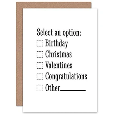 Image of Artery8 Select Option Birthday Christmas Valentines Congratulations Other Funny Sealed Greeting Card Plus Envelope Blank inside
