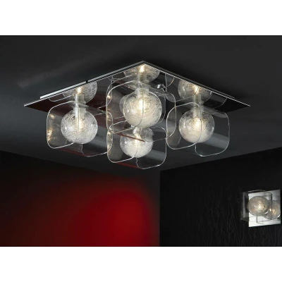 Image of Eclipse 4 Light Crystal Flush Ceiling Chrome, G9