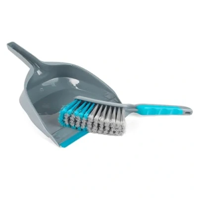 Image of Beldray COMBO 5793 Kitchen Dustpan and Brush, Grey/Blue, Set of 12 Ideal for Offices, Student Homes &amp; Hotels