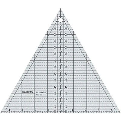 Image of Liquidraw Triangle Quilting Ruler 60, Clear Acrylic Template