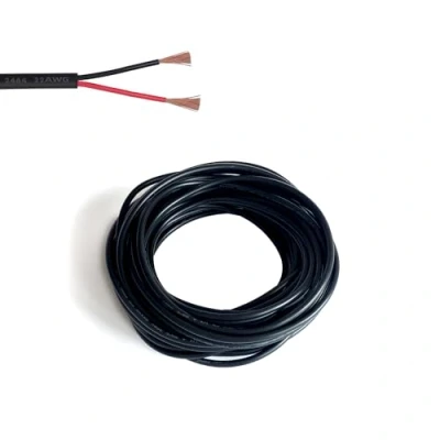 Image of Zzcy 20M 22AWG Electrical Wire 2 Core Twin Strand Tinned Copper PVC Cable Black Flexible Led Extension for Electronic Wiring 0.5mm²