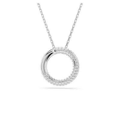 Image of Swarovski Dextera Pendant Necklace, Clear Pavé Crystals in a Rhodium Finished Setting, Part of the Collection