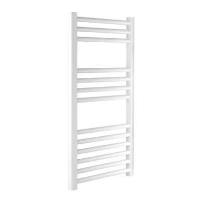 Image of Greenedhouse Milano WHITE Straight Heated Towel Rail W500mm x H800mm Flat Central Heating Radiator