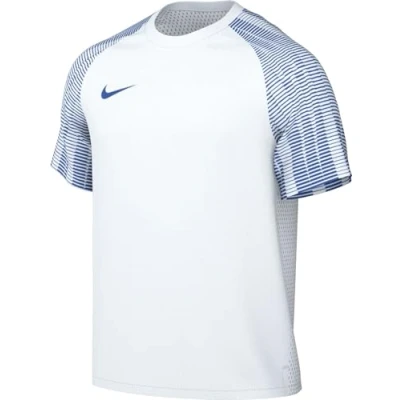 Image of NIKE DH8031 102 M NK DF Academy JSY SS T Shirt Men&#039;s White/Royal Blue/Royal Blue Size XXL