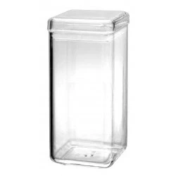 Image of 40oz Square Storage Jar, Sealed Lid. MS, Foodsafe, Container, Canister, Plastic
