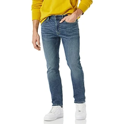 Image of Amazon Essentials Men&#039;s Skinny fit High Stretch Jean, Medium Wash, 40W / 29L