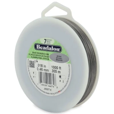 Image of Beadalon 0.46 mm Diameter 305 m Reel 7 Strand Wire, Bright