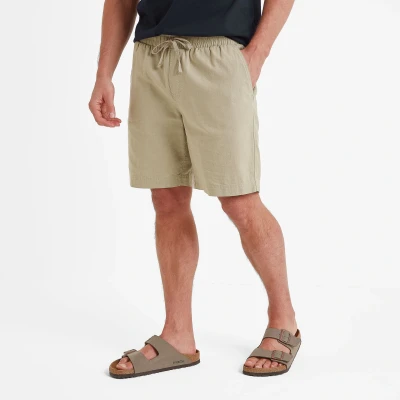 Image of TOG24 Sedona Mens Shorts. The Cotton and Linen Blend Makes Them Lightweight, Breathable Ideal for Summer Months. Pair These Shorts with A T Shirt Classic Style. Dark Sand