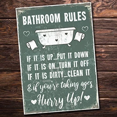Image of RED OCEAN Shabby Chic Nautical Bathroom Sign Funny Quirky Toilet Loo Door Wall Plaque Friendship Gift