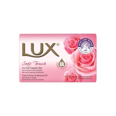 Image of 12 x lux Soft Touch For Fragrant Soap Bars with french Rose &amp; Almond Oil 80g (Pack of 12)