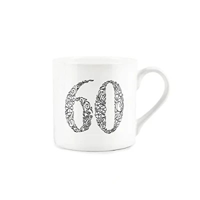 Image of Purely Home 60th Birthday Mug Fine Bone China White Coffee/Tea Present Celebration Gift