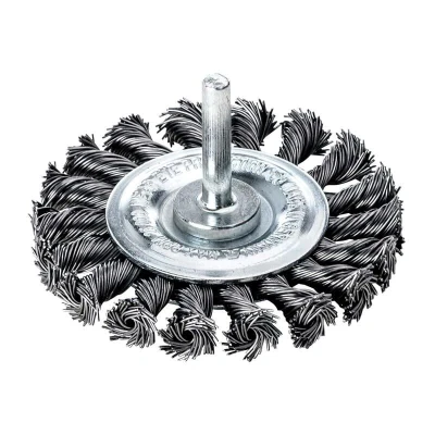 Image of Lessmann Knotted Wheel Brush with Shank 75 x 16mm, 0.50 Steel Wire