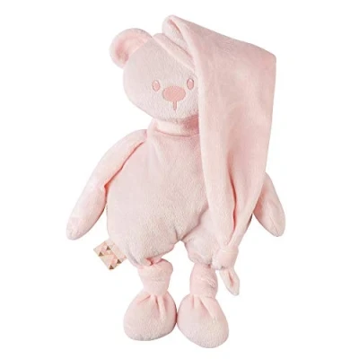 Image of Nattou 877244 Soft Toy Teddy Bear Made of Recycled Materials Companion from Birth 36 cm Lapidou Light Pink, Green