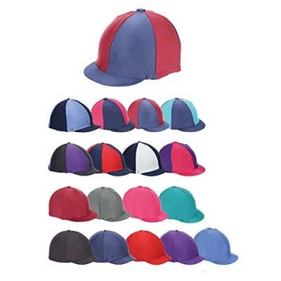 Image of Shires Stretch Skull Hat Cover, Silk in Raspberry. Onesize