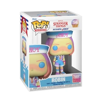 Image of Funko Pop! TV: Stranger Things Robin (Scoops Ahoy) Collectable Vinyl Figure Gift Idea Official Merchandise Toys for Kids &amp; Adults TV Fans Model Collectors and Display