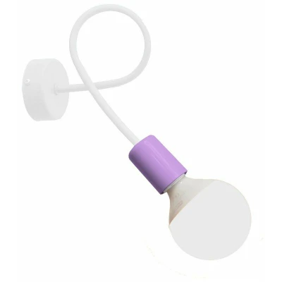 Image of Helam Oxford Wall Lamp White, Purple 25cm