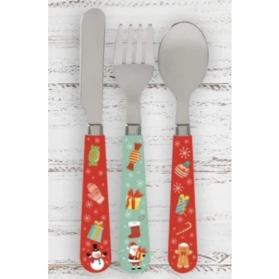 Image of lesser and pavey LP53011 Little Stars Cutlery Set Christmas design of 3 Cuttlery, Multicolor