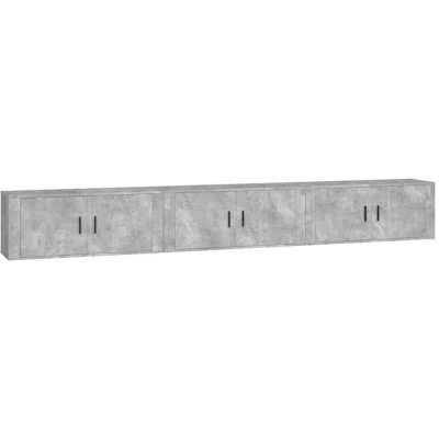 Image of vidaXL Wall mounted TV Cabinets 3 pcs Concrete Grey 100x34.5x40 cm