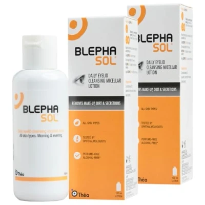 Image of 2 x Blephasol Micellar Eyelid Cleansing Lotion Effective and Gentle for Make Up Removal, Inflamed Sensitive Eyelids Soap &amp; Alcohol Free Pack of 100 ml