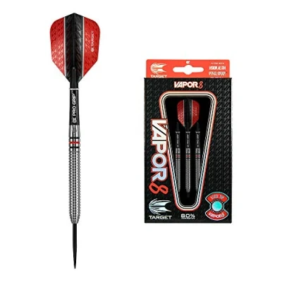 Image of Target Darts Vapor 8 Titanium Nitride 80 Percent Tungsten Steel Tip Set, Red, 100405, 22 g