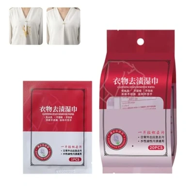 Image of Yeluptu Clothes Stain Removal Wipes, Clothing Remover Wet Wipe and Go Instant (20PCS)