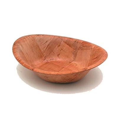 Image of Genware NEV GC849 Woven Bowls, Oval, 9&quot; x 7&quot;, Wood