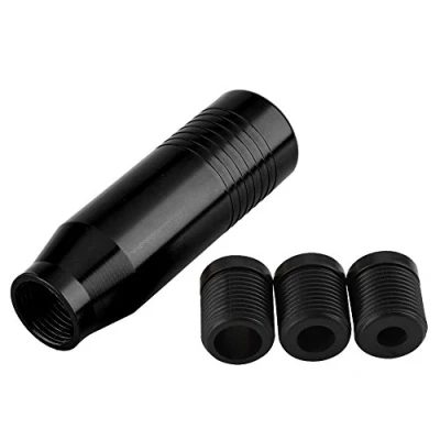 Image of Qiilu Car Gear Shift Knob, Aluminum Universal Unlimited Manual Stick Knob Shifter 8.5CM Head (with 3 Size Sets)(Black)